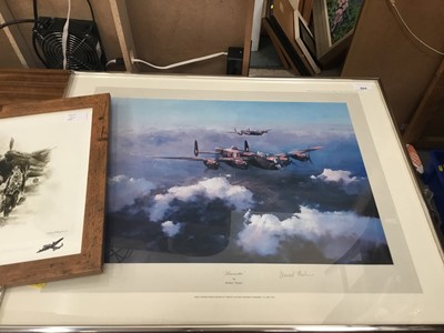 Lot 504 - Two Air Force prints, including Lancaster by Robert Taylor, first edition print signed by Leonard Cheshire, and Salute to the Many, 734/1000, signed in pencil by Mandy Shepherd