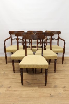 Lot 1457 - Set of six Regency mahogany dining chairs