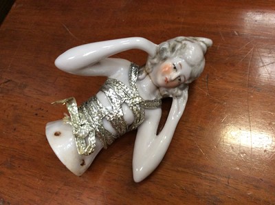 Lot 506 - Collection of 1920s porcelain pin cushion dollies, and ornaments