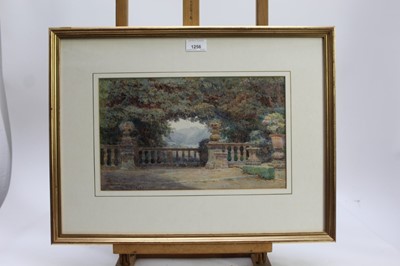 Lot 1256 - George Samuel Elgood (1851-1943) - watercolour - garden terrace, signed and dated 1901