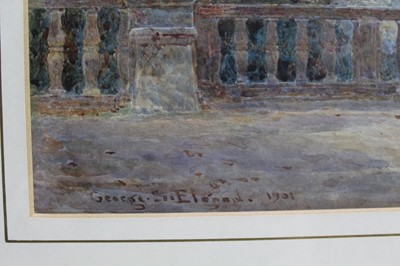 Lot 1256 - George Samuel Elgood (1851-1943) - watercolour - garden terrace, signed and dated 1901