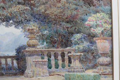 Lot 1256 - George Samuel Elgood (1851-1943) - watercolour - garden terrace, signed and dated 1901