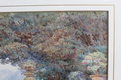 Lot 1256 - George Samuel Elgood (1851-1943) - watercolour - garden terrace, signed and dated 1901