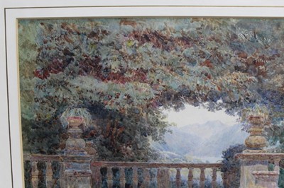 Lot 1256 - George Samuel Elgood (1851-1943) - watercolour - garden terrace, signed and dated 1901