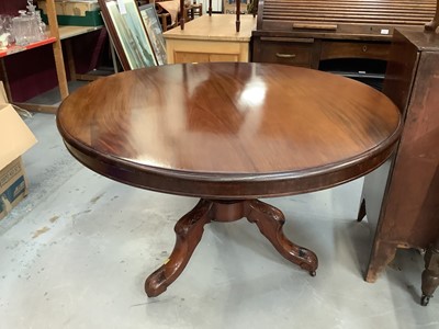 Lot 904 - Victorian mahogany circular pedestal dining table