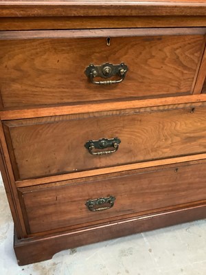 Lot 909 - Edwardian walnut wardrobe and matching dressing chest