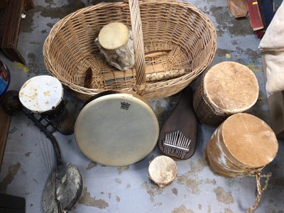 Lot 449 - Collection of African drums and other instruments