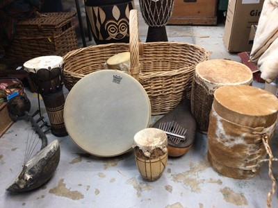 Lot 449 - Collection of African drums and other instruments