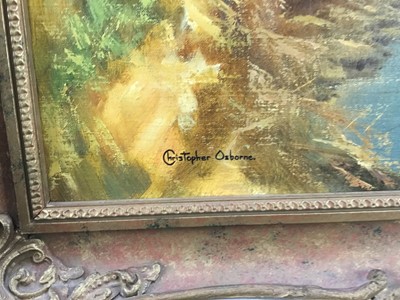 Lot 55 - Christopher Osborne, oil on canvas - Winding Brook, signed, in gilt frame