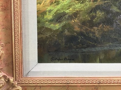 Lot 54 - Christopher Osborne oil on canvas - March Landscape, signed, in gilt frame