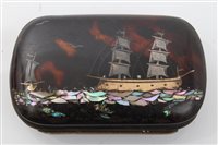 Lot 1583 - 19th century tortoiseshell purse with abalone,...