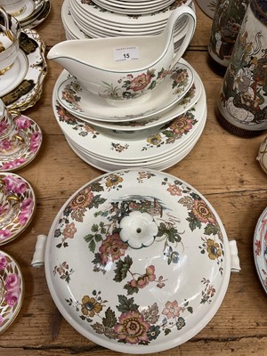 Lot 15 - Wedgwood Eastern Flowers pattern eight place setting part dinner service, 38 pieces