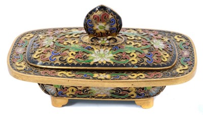 Lot 808 - Good quality cloisonné dish and cover