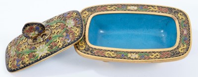 Lot 808 - Good quality cloisonné dish and cover