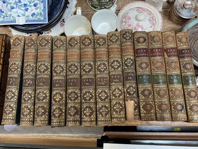 Lot 29 - Nine early 19th century volumes, The Plays of William Shakspeare, together with four late 18th century volumes of Don Quixote, each half calf bound