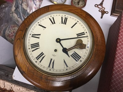 Lot 261 - Mid 20th century Elliot wall clock in oak case
