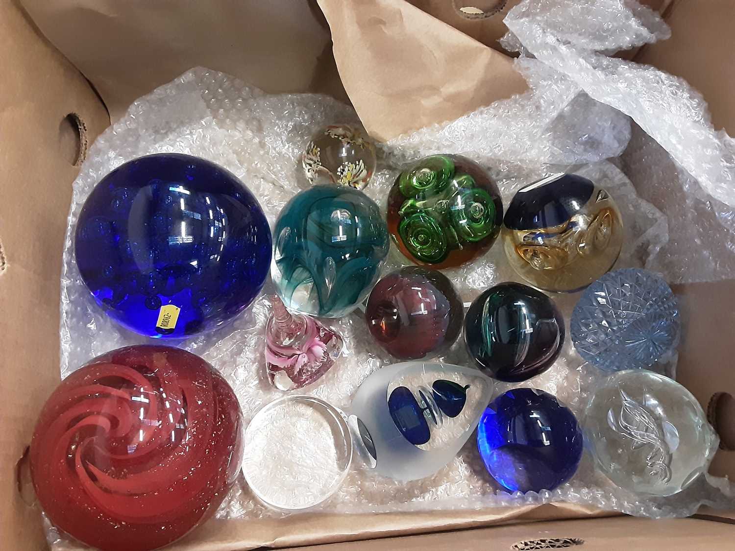 Lot 1135 One Box Of Various Art Glass Paperweights