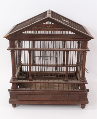 Lot 721 - Antique painted pine bird cage