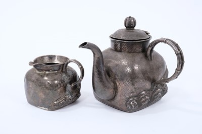 Lot 441 - Chinese silver teapot and jug