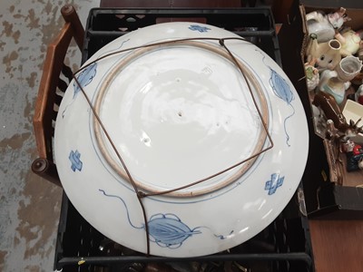 Lot 75 - Two large antique Japanese imari porcelain chargers, 46cm diameter
