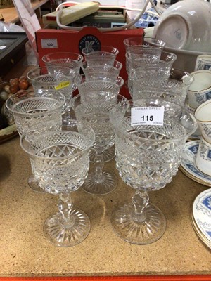 Lot 115 - Good quality Webb part glass service comprising four red wine and eight white wine glasses