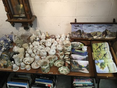 Lot 362 - Quantity of china, including Aynsley bells, boxes, and other ornaments, Royal Doulton 'Three Musketeers', Mason's jugs, Davenport Air Force collectors plates, etc
