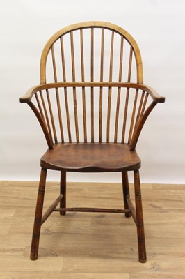 Lot 1426 - 19th century ash and beech Windsor stick back elbow chair