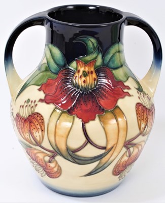 Lot 1112 - Large Moorcroft pottery two handled vase