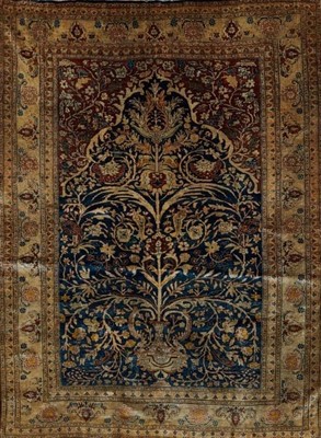 Lot 1554 - Fine 1920s Persian Heriz silk prayer rug, West Persia, 172cm x 129cm