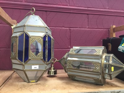 Lot 508 - Two Middle Eastern lanterns and briefcase