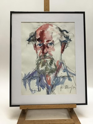 Lot 44 - Peter Collins (1923-2001) pencil and watercolour self portrait