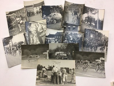 Lot 1407 - Group of 1950s black and white Tour of Britain Cycling photographs