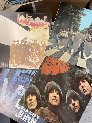 Lot 50 - Collection of LPs, CDs and magazines relating to The Beetles, various other records, Elton John, Rolling Stones and others
