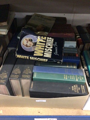 Lot 100 - Four boxes of assorted books to include Churchill, War related and others