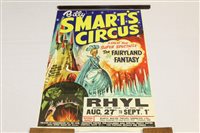 Lot 1927 - Vintage Billy Smart's Circus poster - Rhyl A...