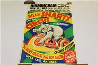 Lot 1929 - Vintage Billy Smart's Circus poster -...