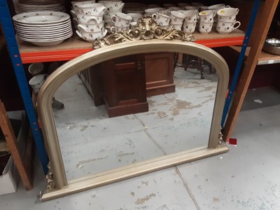 Lot 971 - Victorian style dome top overmantel mirror, 117cm wide, 92cm high