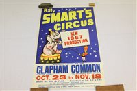 Lot 1932 - Vintage Billy Smart's Circus poster - Clapham...