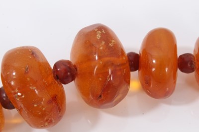 Lot 39 - Graduated amber bead necklace