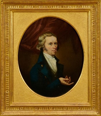 Lot 1269 - John Greham, late 18th century, oval oil on canvas - portrait of a gentleman, in gilt frame