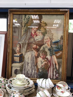 Lot 255 - Large Victorian wool work embroidery depicting a religious scene, in a gilt frame