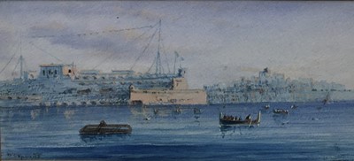 Lot 38 - Gaetano Esposito (1852-1911) two gouache depictions of Valletta