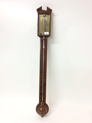 Lot 669 - George III stick barometer by F. Molton, Norwich