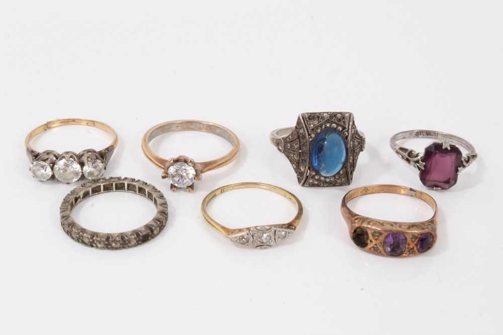 Lot 12 - Group of seven gem set dress rings