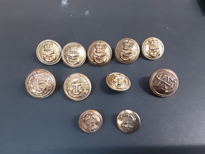 Lot 441 - George V Silver and enamel Royal Masonic Institute for Girls badge (Birmingham 1926), together with a collection of 19th century and later Military buttons, livery buttons and other items