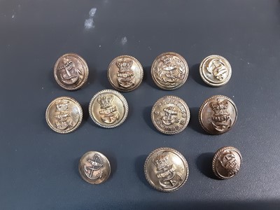 Lot 441 - George V Silver and enamel Royal Masonic Institute for Girls badge (Birmingham 1926), together with a collection of 19th century and later Military buttons, livery buttons and other items