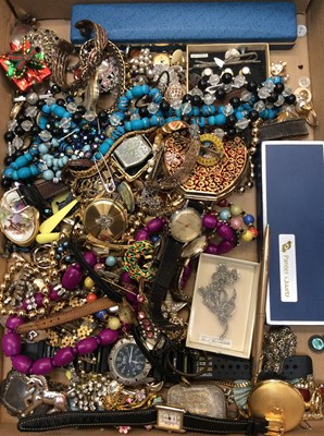 Lot 721 - Costume jewellery, wristwatches, quantity coins and bijouterie