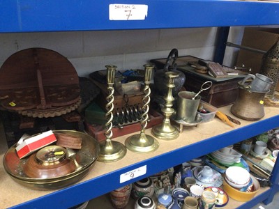 Lot 178 - Sundry items, including brassware, treen, pens, etc