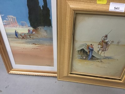 Lot 541 - W.H.Vernon watercolour - Arab scene and another by F.Varley