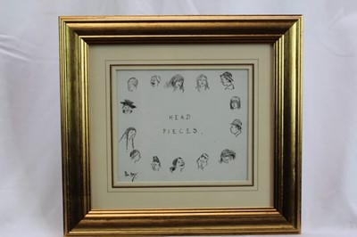 Lot 1747 - Phil May (1864-1903) pen and ink - Head Pieces, signed, in glazed gilt frame, 14cm x 16cm 
Provenance: Chris Beetles Ltd. London